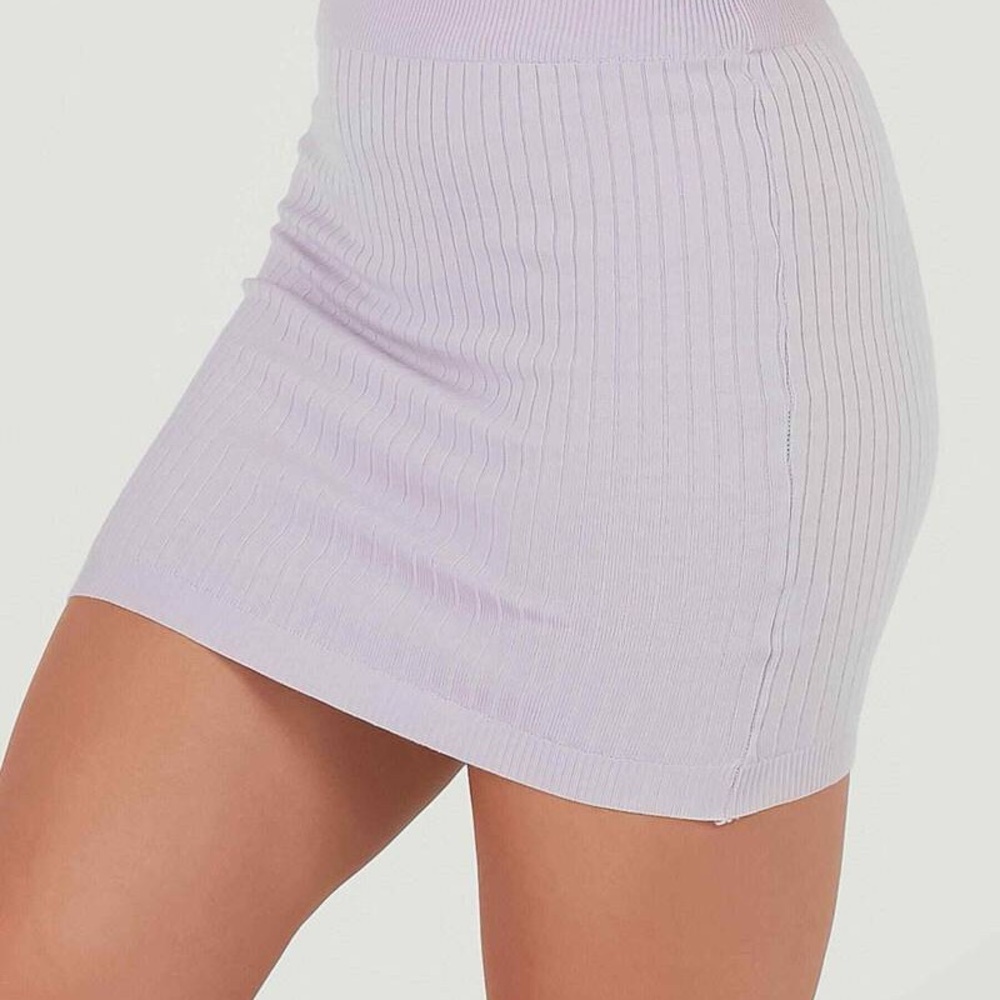 Fashion Nova Purple Ribbed Mini Skirt for Night Out